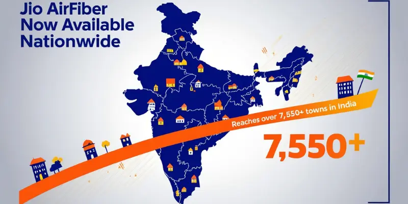 Jio AirFiber अब पूरे भारत में उपलब्ध 7550 शहरों में पहुंचा